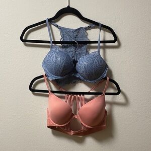 PINK Victoria's Secret Blue and Pink Bra Bundle